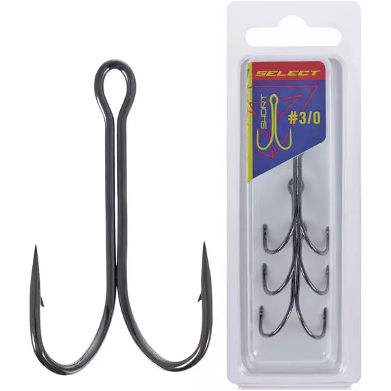 Двійник Select TWH-22S Twin Short #3/0 (3 шт / уп), Номер гачка, №: 3/0, Тип довжини: Short/Короткий, фото 